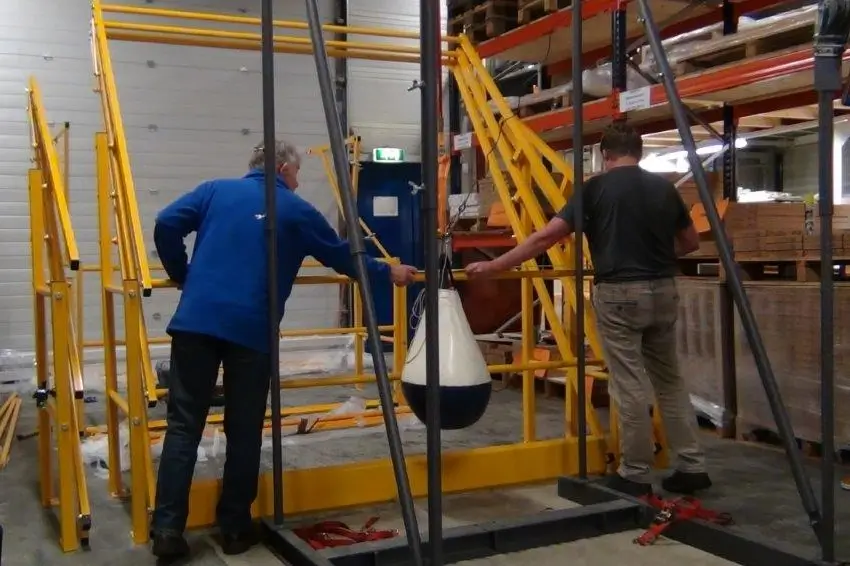 Sandbag Pendulum Test in Variogate Warehouse